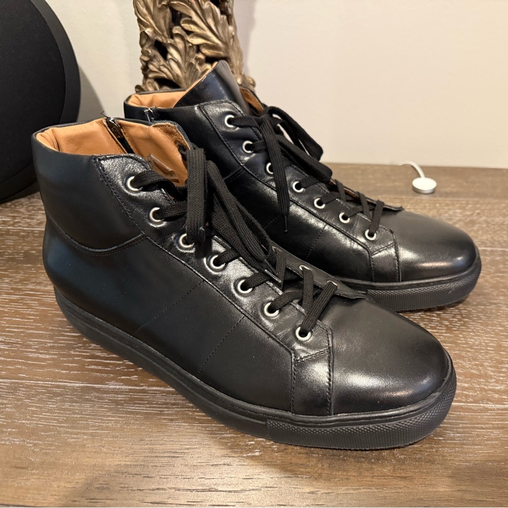 To Boot New York Black Leather Men's Sneakers, by Adam Derrick - Size 12